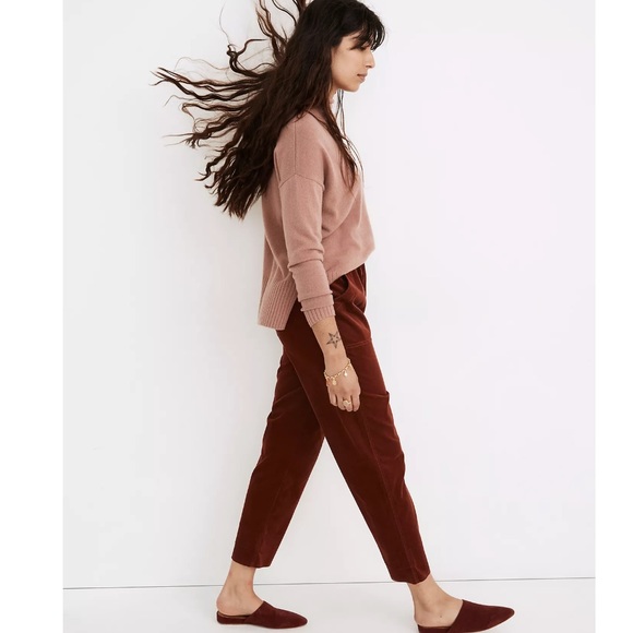 Madewell Tapered Huston Pull-On Crop Pants in Corduroy - Picture 2 of 7